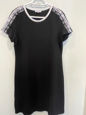 Calvin Klein Black Dress with White Logo Trim